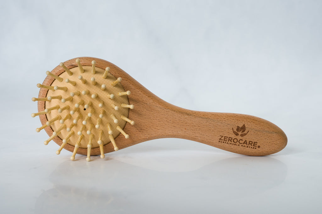 Bamboo Scalp Massage Brush Zerocare Sustainable Haircare